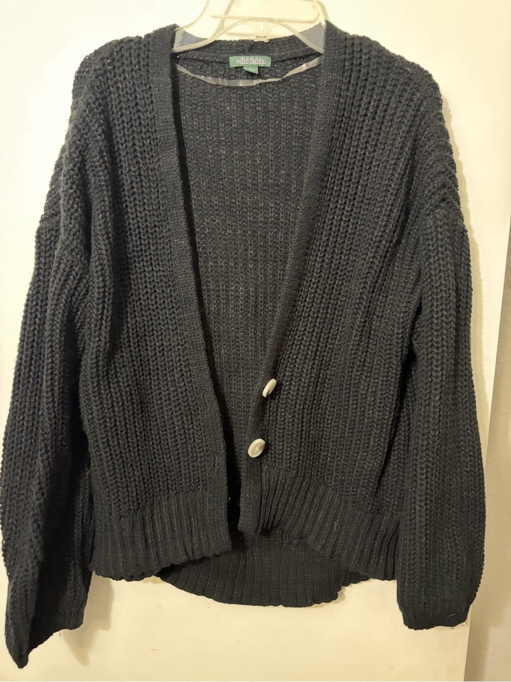 Wild Fable Women's Black Knit Button Front Cardigan Sweater small